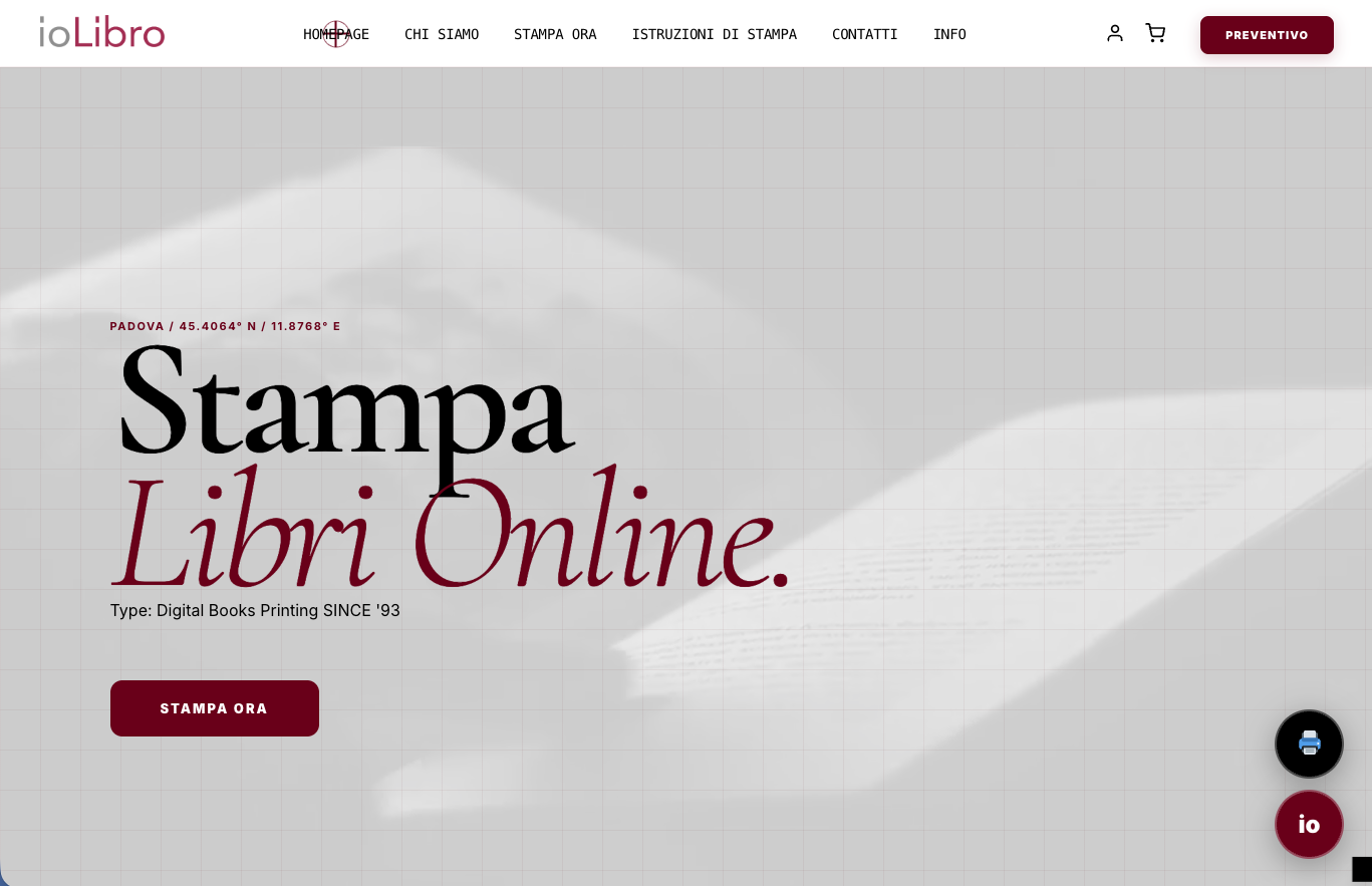 Homepage del sito